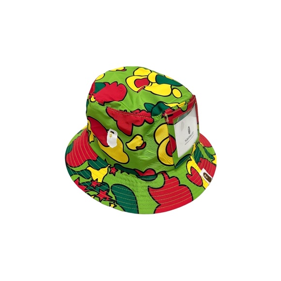 Bape Other - Bape Sta Camo Cargo Pocket Bucket Hat Multicolor Green Red Yellow A Bathing Ape